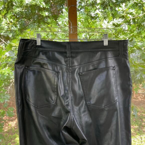 Gap Women's Cheeky Straight High Rise Pants Black Vegan Leather Size 18R. NEW - Picture 6 of 9